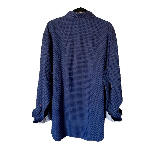 Robert Graham Blue & Black Check Button-Down Shirt Men’s 2XLB Flip Cuff Designer - Picture 5 of 16